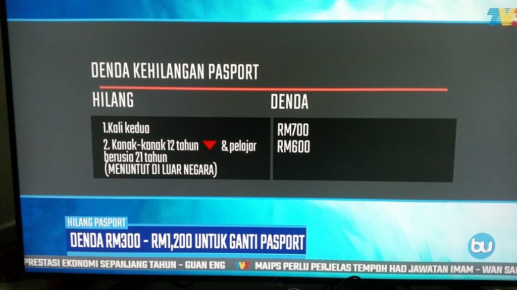 Denda hilang pasport malaysia